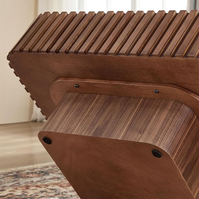 LKTART Square Coffee Table for Living Room, Accent Fluted Coffee Table - Image 6