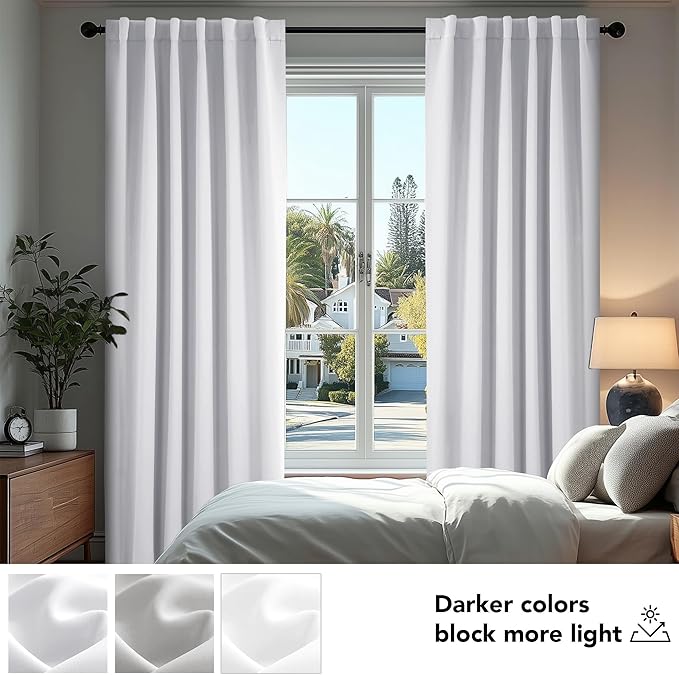 Deconovo Blackout Curtains, Thermal Insulated, W42 x L54 2 Panels, Back Tab - Image 4