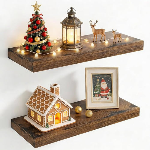 24 Inch Floating Shelves for Wall, 8 Inch Deep Floating Shelf for Storage & by Axeman