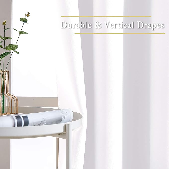 NICETOWN Long White Curtains for Patio - Image 5