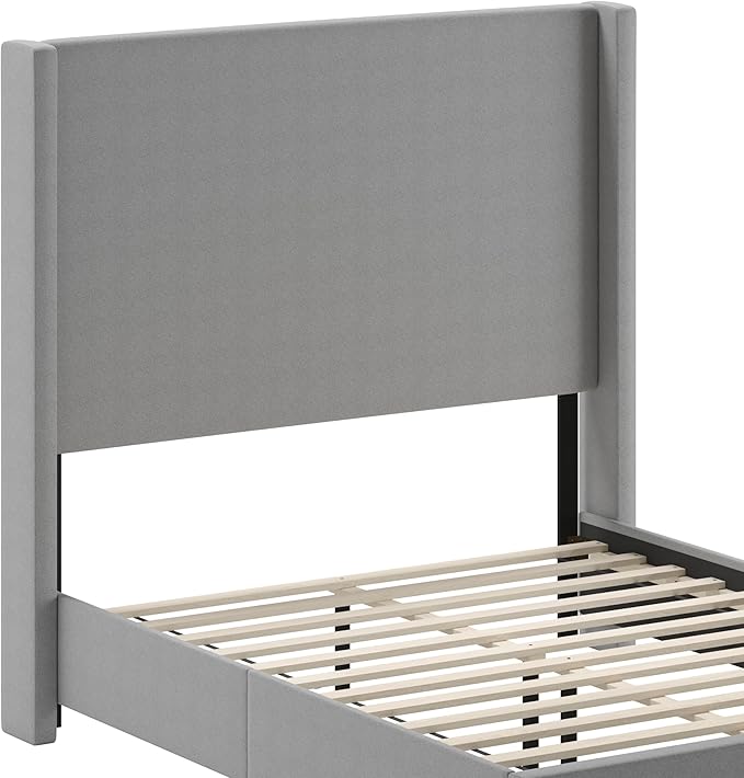 EMMA + OLIVER Nora Full Size Faux Linen Upholstered Platform Bed - Image 9