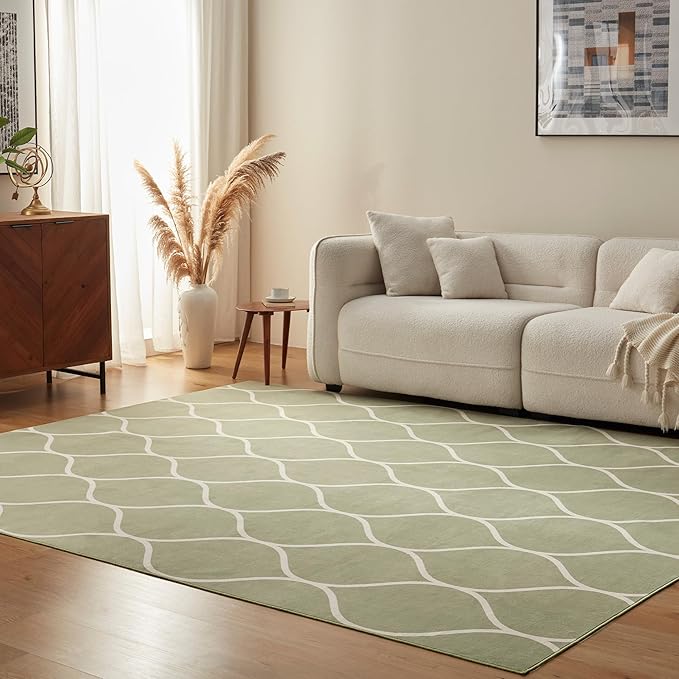 Amazon Basics Thin Indoor Area Rug, Geometric Printed Washable Home Decor Carpet by AmazonBasics