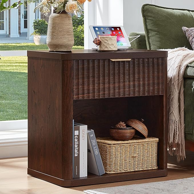LEYAOYAO Fluted Nightstand by LEYAOYAO-Findtheshiningpointofyourideallife%EF%BC%81