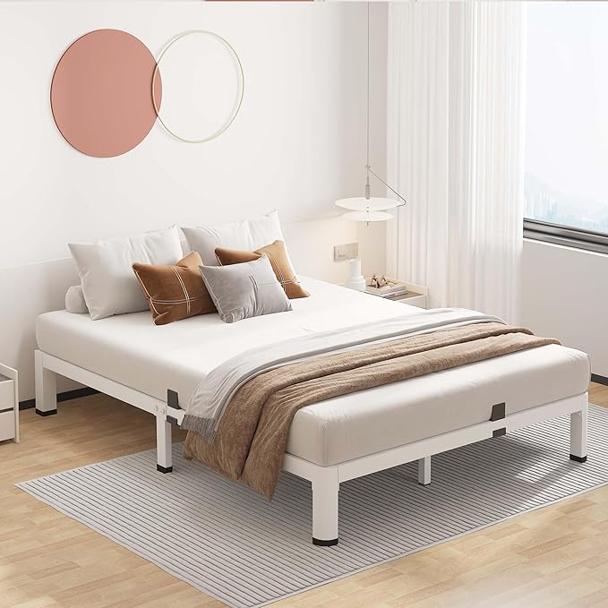 ROIL 10 Inch White Full Bed Frame - Image 6