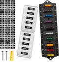 RED WOLF Car 10 Way Fuse Block Blade Fuse Box Standard Circuit Fuses Holder Fit by REDWOLF