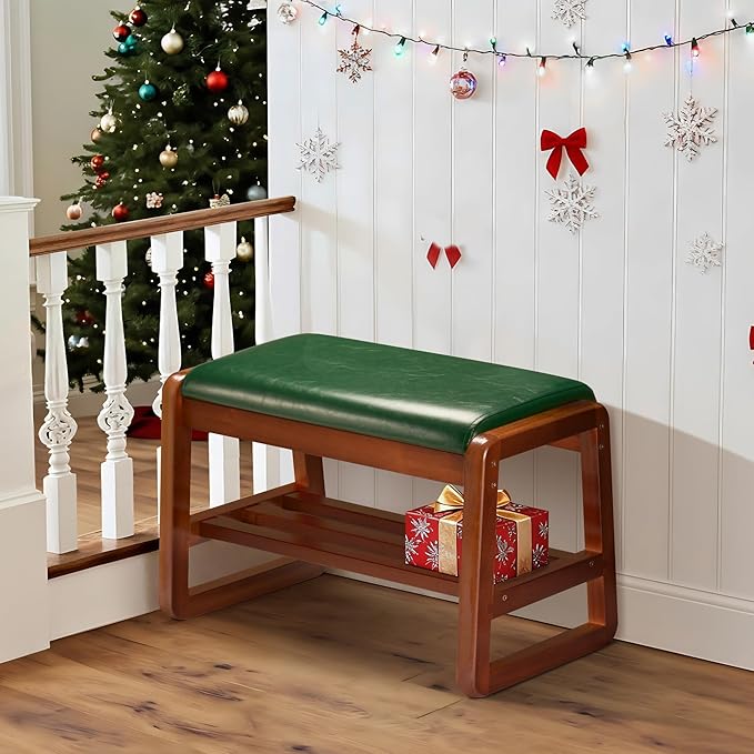 HABUTWAY Solid Wood Shoe Rack, Entryway Shoe Bench by HABUTWAYMakeYourLifeComfortable