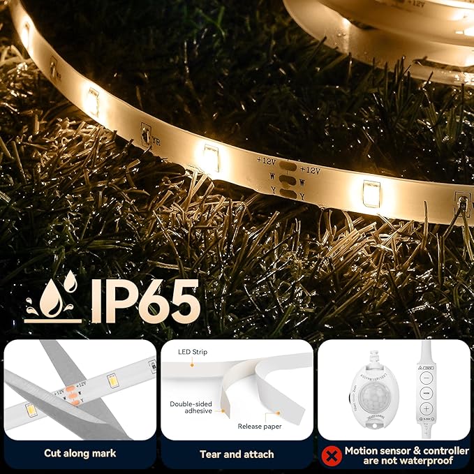 Motion Sensor Under Bed Lights, 2x6.56ft 3000K-6500K White Motion Activtaed LED - Image 4