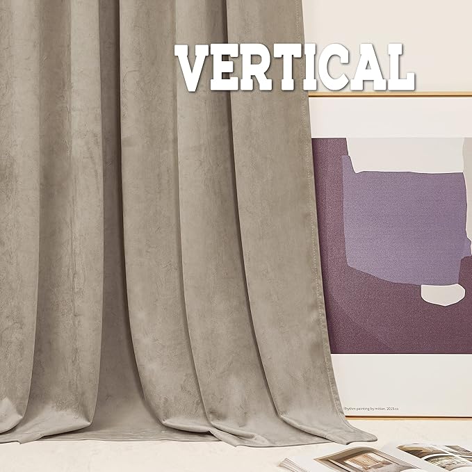 RYB Home Camel Beige Velvet Farmhouse Curtains, Darkening Privacy Shades as - Image 5