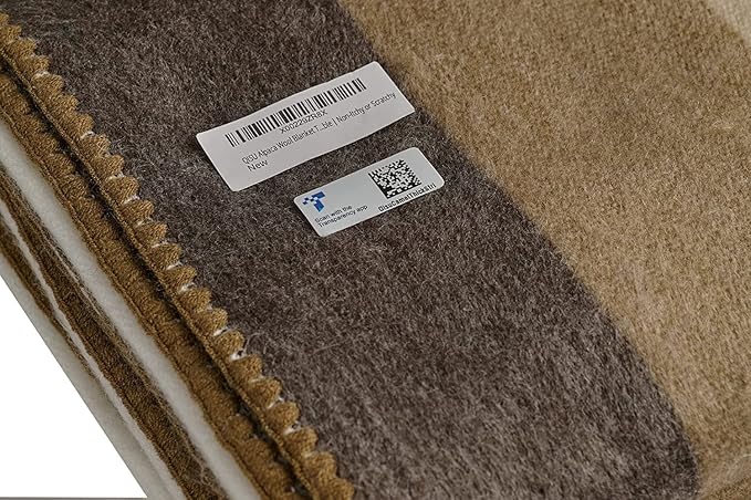 QISU Alpaca Wool Blanket Throw | Large, Stripes | 85 x 65 inches | Ultra-Soft - Image 4