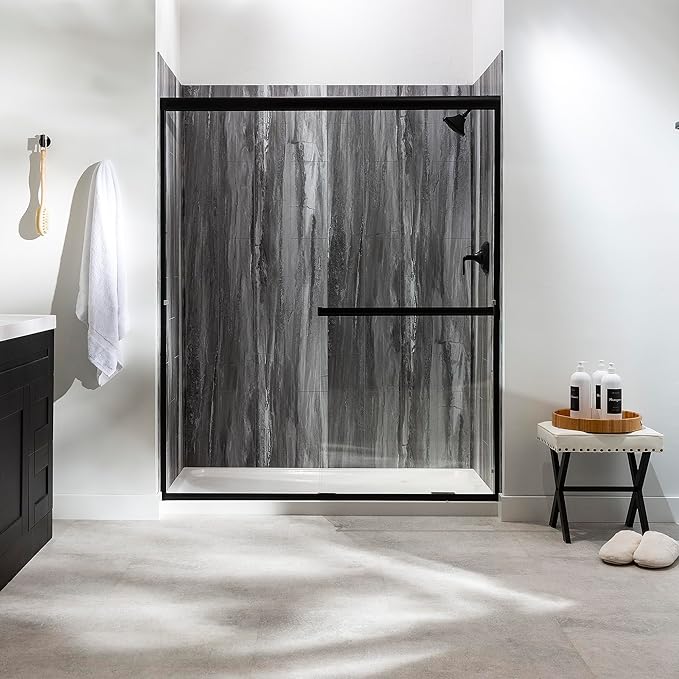Palisade 78in x 60in x 32in Waterproof Vinyl Shower Surround Kit - Image 3