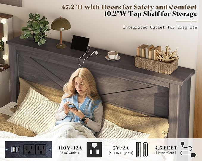 AMERLIFE 47.2" H Full Bed Frame - Image 5