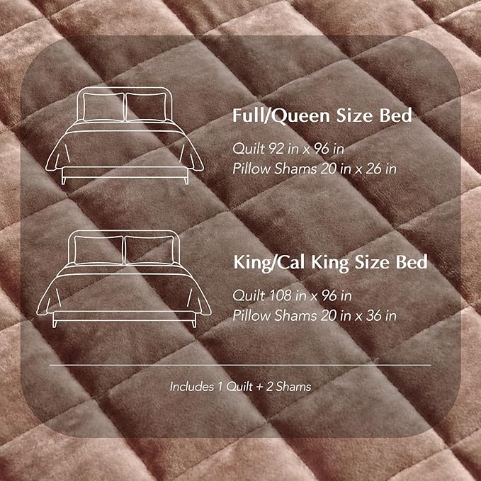 RECYCO Luxury Velvet Quilt Queen Size Bedding Set, Ultra Soft Velvet Comforter - Image 8