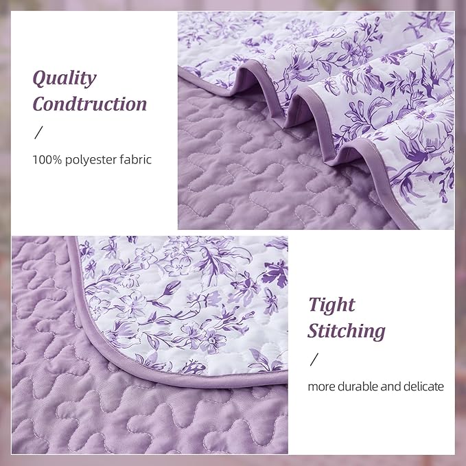 WONGS BEDDING Quilt King Size, Botanical Quilt - Image 5
