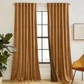 RYB HOME Luxurious Bronze Velvet Curtain Panels by RYBHOME