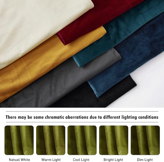 RYB Home Moss Green Velvet Curtains - Image 5