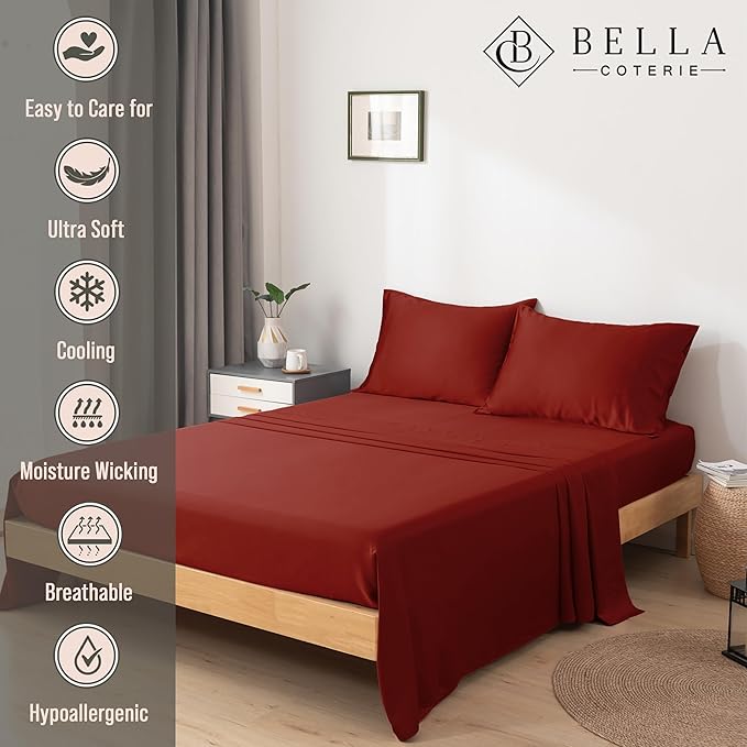 Bella Coterie Luxury Bamboo Viscose 34” Split Top King Size Sheet Set | 1 - Image 3