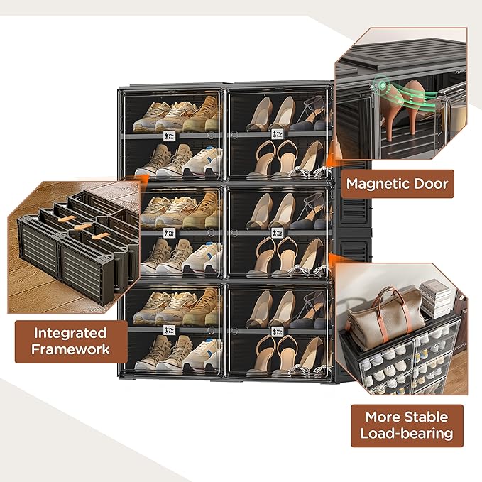 Black Shoe Rack Organizer Cabinet - Image 5