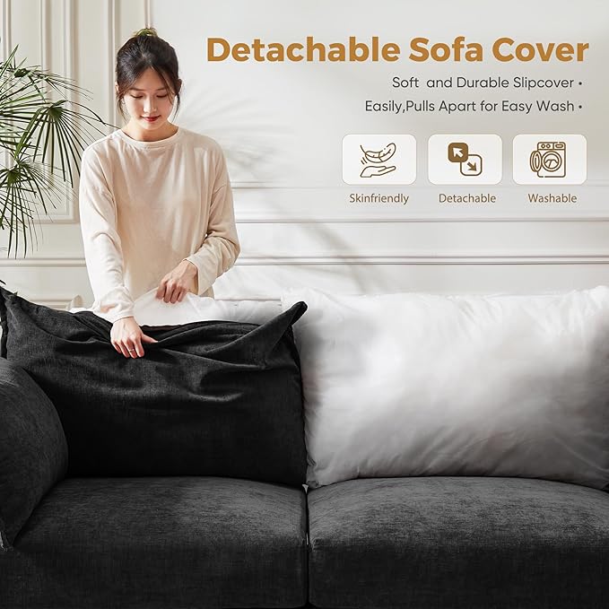 ABCASA 103.5" Oversized Modular Sectional Sofa, L Shaped Convertible Couch - Image 3