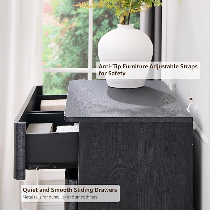 ACCOHOHO 6 Drawer Dresser for Bedroom, 42 Inch Tall Modern Chest of Drawers - Image 5