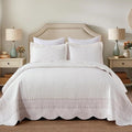 MarCielo 100% Cotton Quilt Set White Lightweight Bedspread by MarCielo