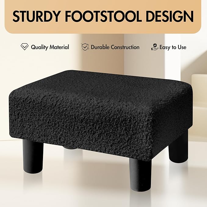 BRIAN & DANY Small Foot Stool Ottoman, Footstool - Image 5