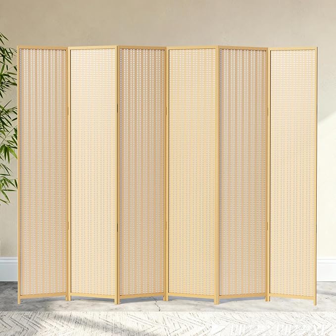 6 Panel Room Divider and Folding Screen, Bamboo Room Divider by cocosica