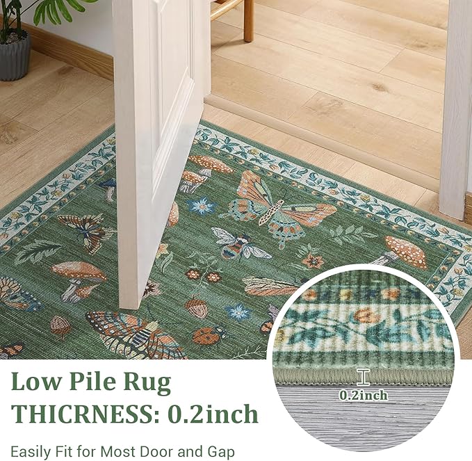 Mushroom Washable Rug 5x7 Area Rugs - Image 4