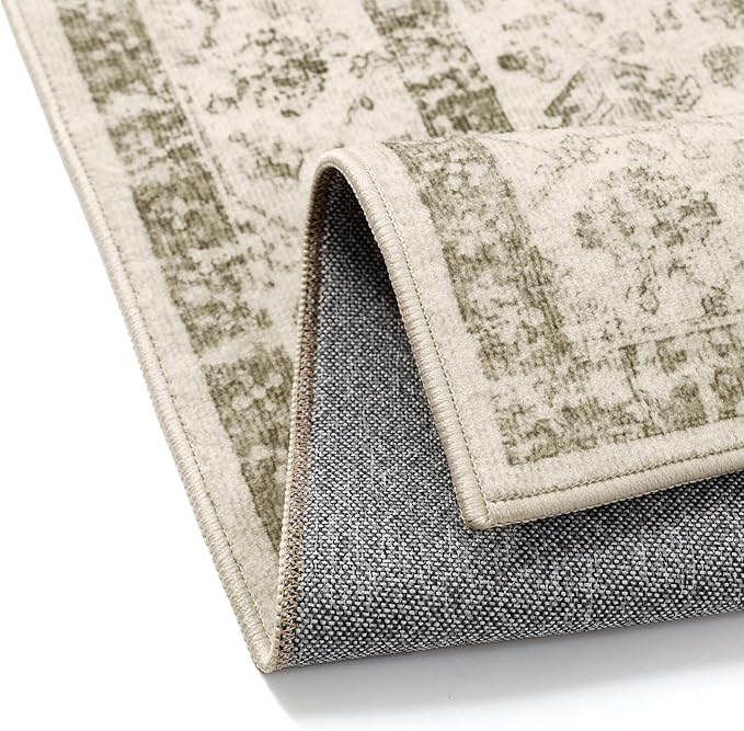 Taupe 8x10 Area Rug Vintage Washable Living Room Carpet Non Slip Bedroom Indoor - Image 9