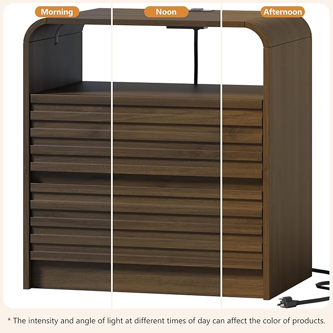 24” Wide Modern Fluted Nightstand - Image 6