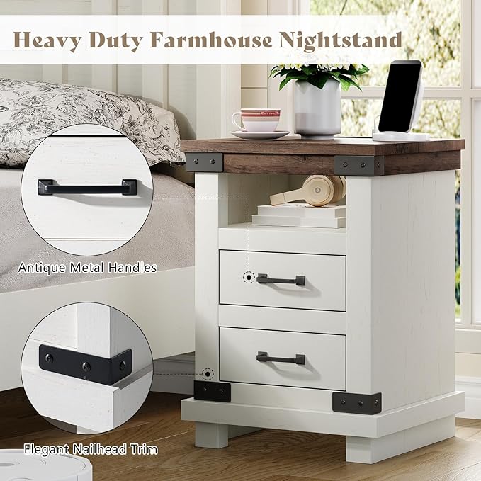 AMERLIFE Farmhouse Nightstand - Image 5