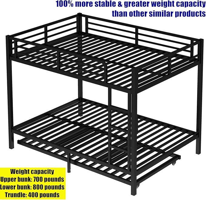 Higher Quality & Stronger Metal Bunk Bed Full Over Full Size Bunkbed Frame - Image 7