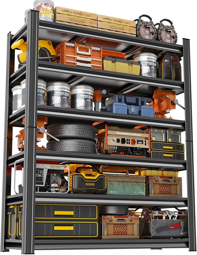 78'' Storage Shelves, 6-Tier Garage Metal Shelving Unit, Double-Layer Column - Image 7