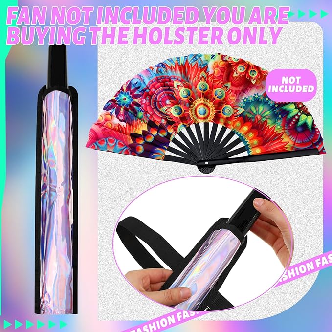 Summer Rave Fan Thigh Holster Rave Fan Holder Folding Hand Pouch Foldable - Image 6