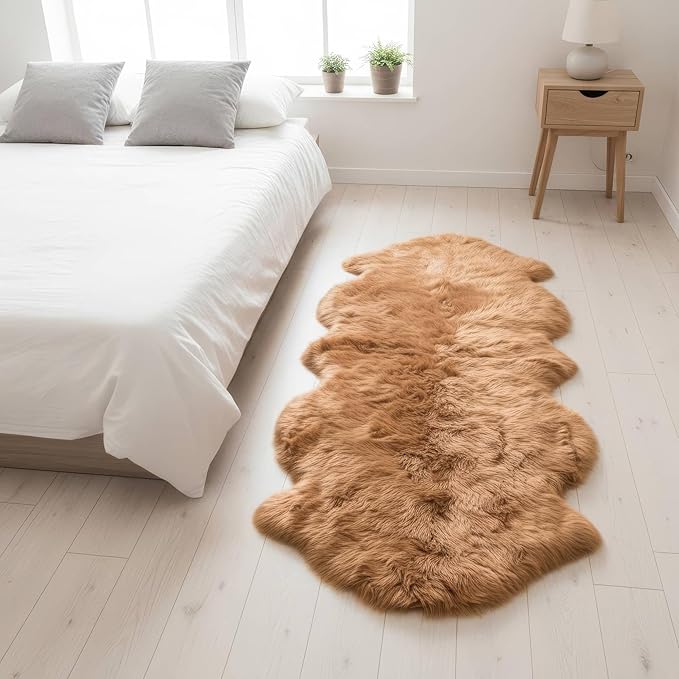Long 2x6 Sheespkin Rug Runner - Image 6