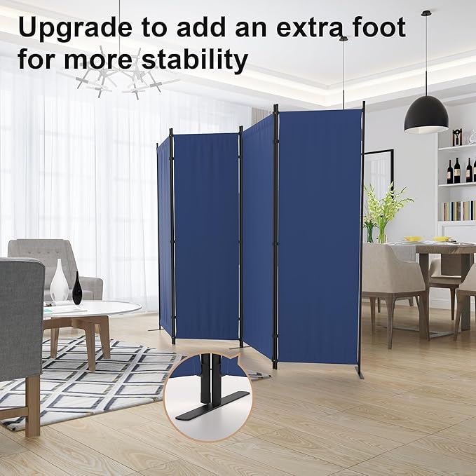 Room Divider, 4 Panel Folding Privacy Screen, 88” Portable Separating - Image 4