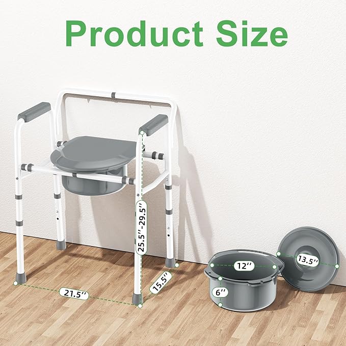 ZOLIQUEX 3 in 1 Bedside Commodes Chair - Image 7
