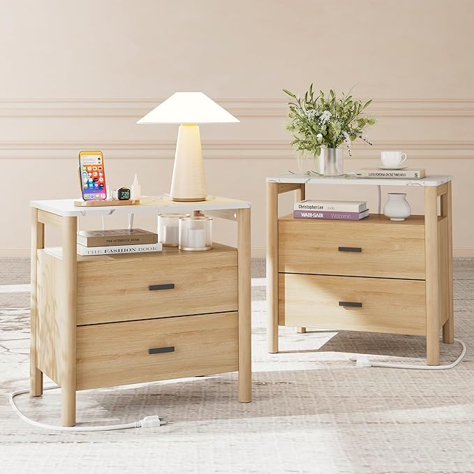 FavourLife Night Stand Set 2, Modern Nightstand by FavourLife