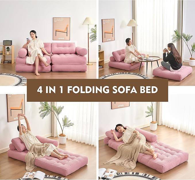 Plus Futon Sofa Bed for Small Spaces, Floor Couch - Image 5
