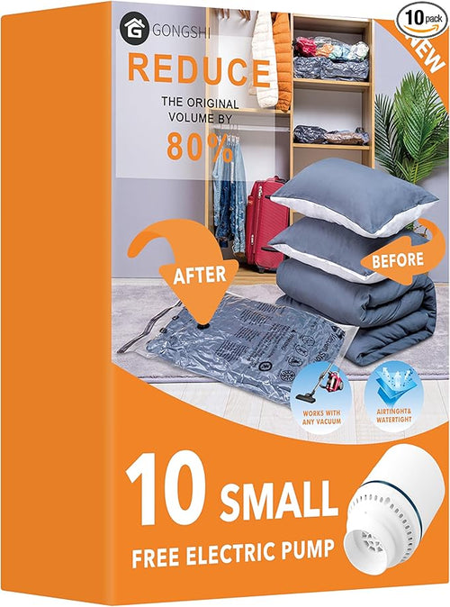 10 Small Vacuum Storage Bags by GONGSHI