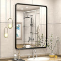 30x36 Black Bathroom Mirror, Rounded Rectangle Mirror, Shatterproof by GOLOMO