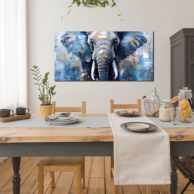 ENTANUB Elephant Wall Art for Bedroom, Animal Canvas Wall Art for Living Room - Image 5