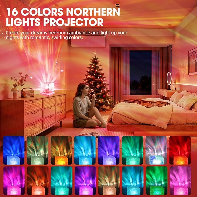 LZHYWEI Northern Lights Projector, 16 Colors Aurora Lamp Galaxy Projector fot - Image 2