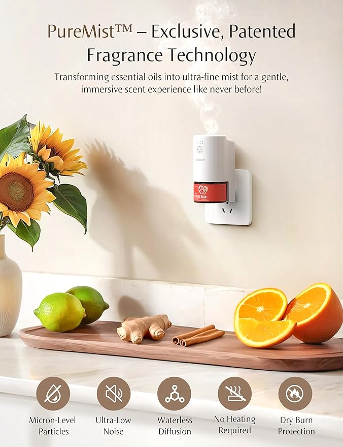 SF101 Pro Waterless Essential Oil Diffuser, Plug in Aromatherapy Diffuser & - Image 3