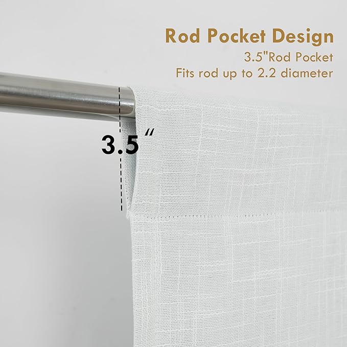 DriftAway Double Layer Linen Blackout Tie Up Curtains Thermal Insulated Fully - Image 5