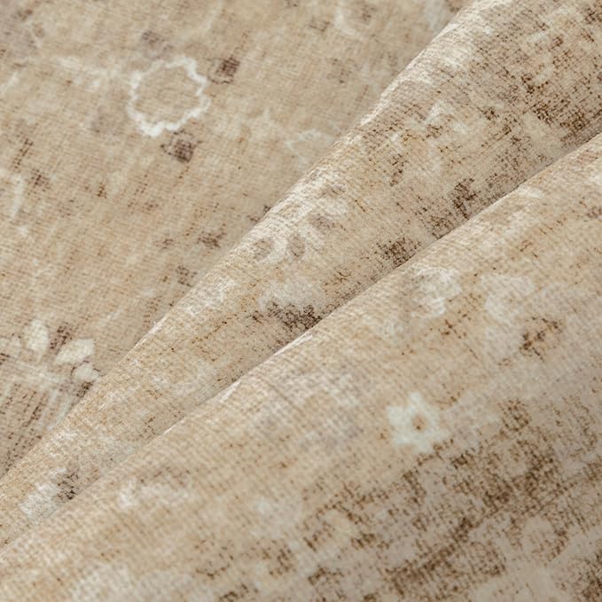 3x5 Brown Area Rug Non Slip Vintage Office Entryway Rug Distressed Machine - Image 8