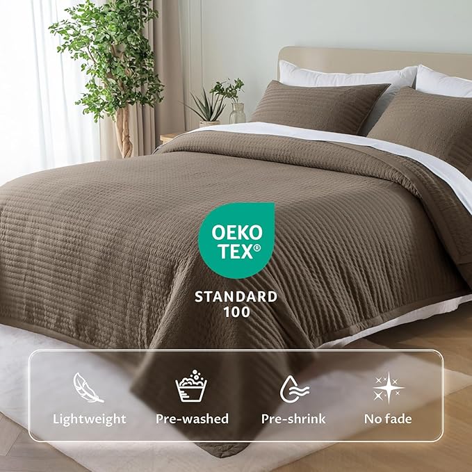 KASENTEX Oversized King Quilt Set 112"x106" – Soft Washed 3-Layer Lightweight - Image 2