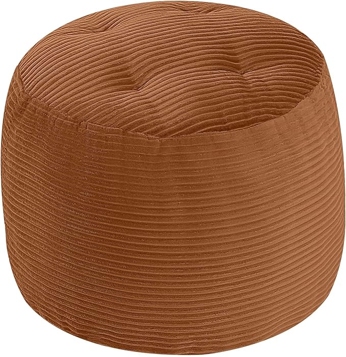 MeMoreCool Stuffed Round Pouf Ottoman Foot Rest, Floor Pouf Foot Stool by MeMoreCool