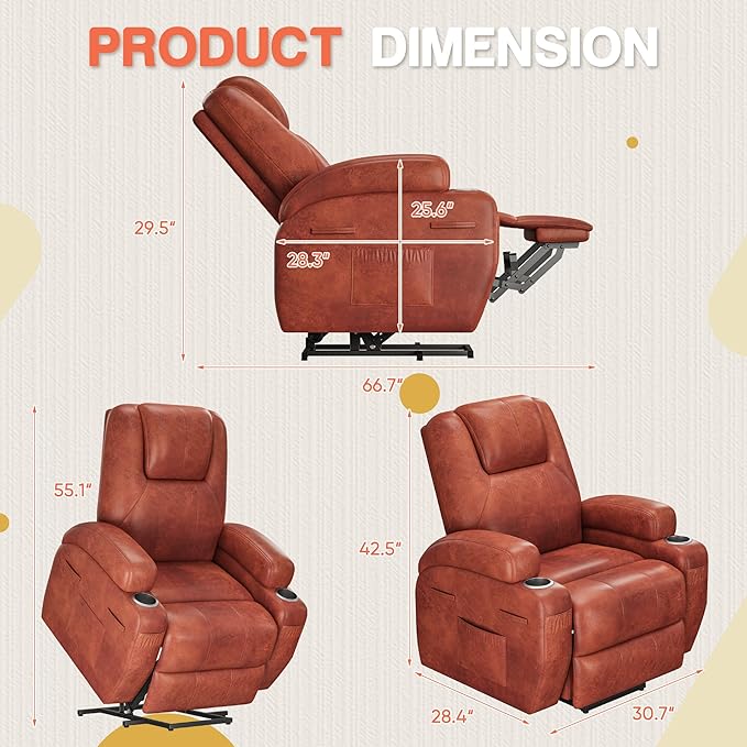 Furmax Electric Power Lift Recliner Chair - Image 2