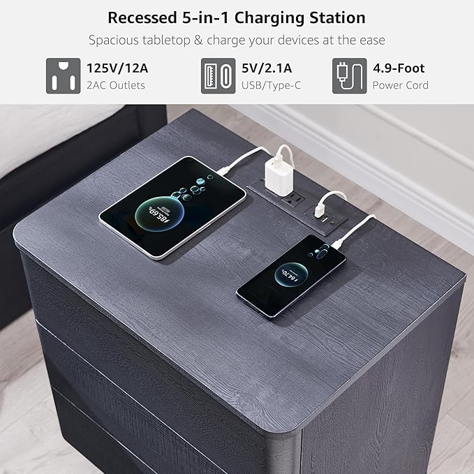 JXQTLINGMU 22" Modern Nightstand Set of 2 - Image 4