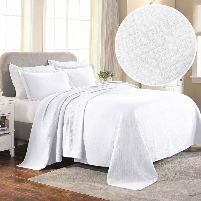 Superior 100% Cotton Basket Weave Bedspread - Image 5